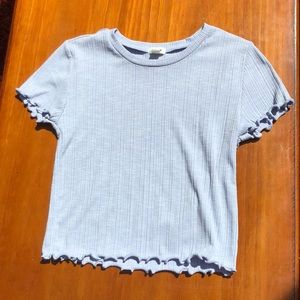 Garage Lilac Cropped Ruffle Shirt